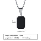 Titanium Steel Epoxy Pendant Necklace