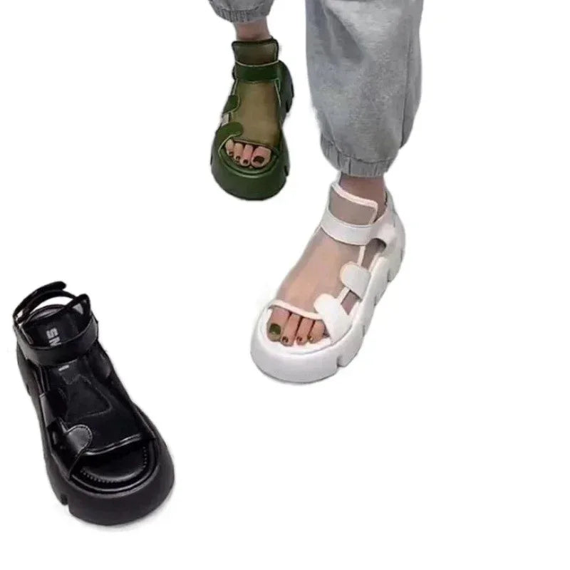Muffin Thick Bottom Mesh Sandals - Viexta