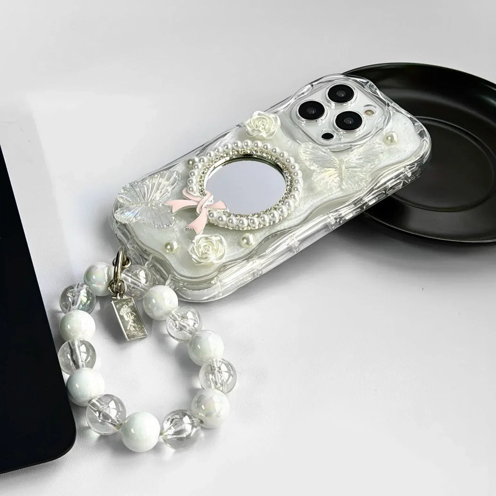 Epoxy Mirror Flower Butterfly iPhone Case - Viexta