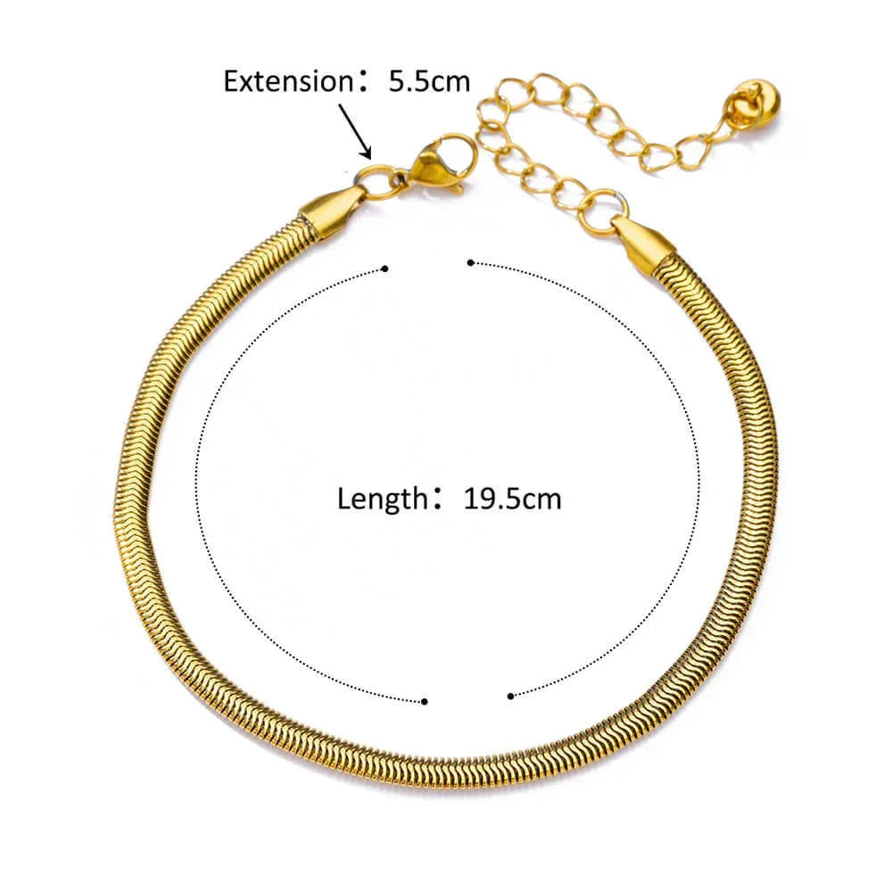 Figaro Blade 18K Stainless Steel Anklet - Viexta