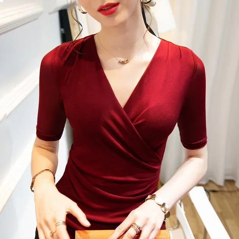 Mid-sleeve Mesh Top - Viexta