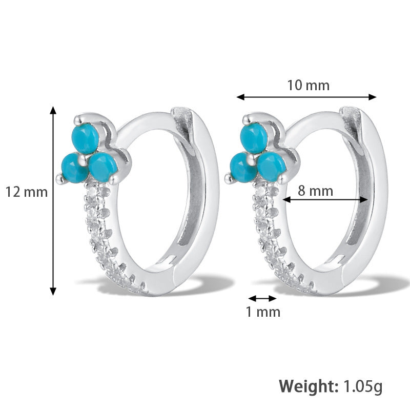 Color Zircon Flower Earrings