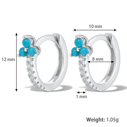 Color Zircon Flower Earrings