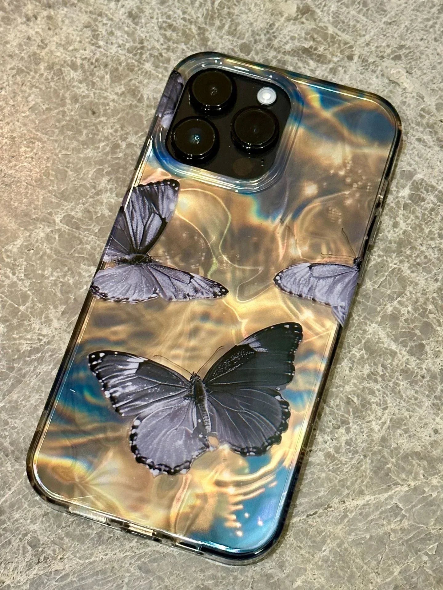 Water Ripple Laser Butterfly iPhone Case - Viexta