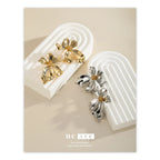 Metal Flower Petal Earrings - Viexta