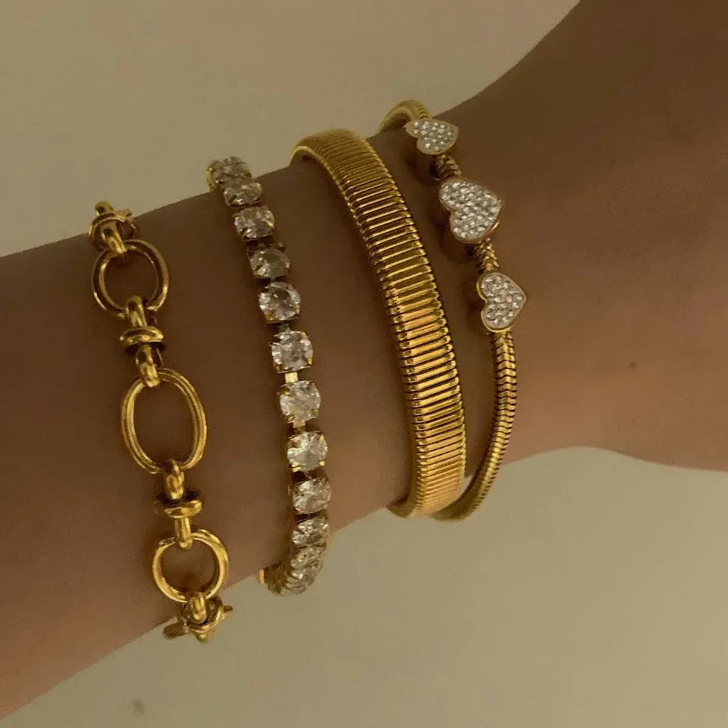 Crystal Heart Adjustable Infinite Bracelet - Viexta