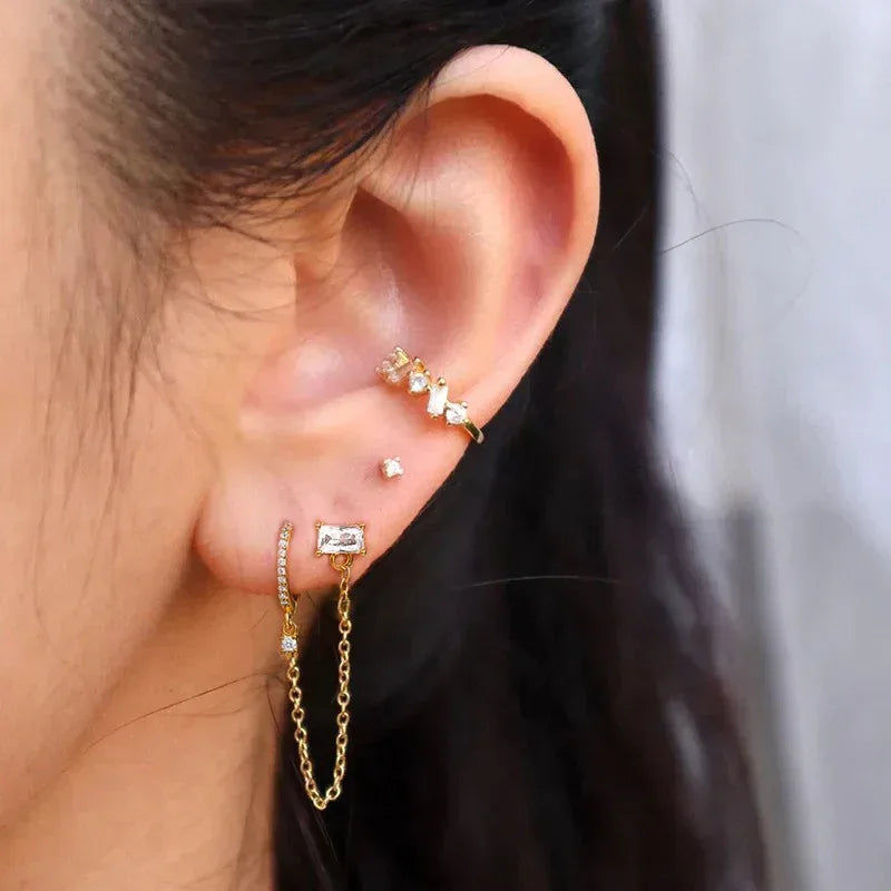 Single Row Square Ear Clip - Viexta