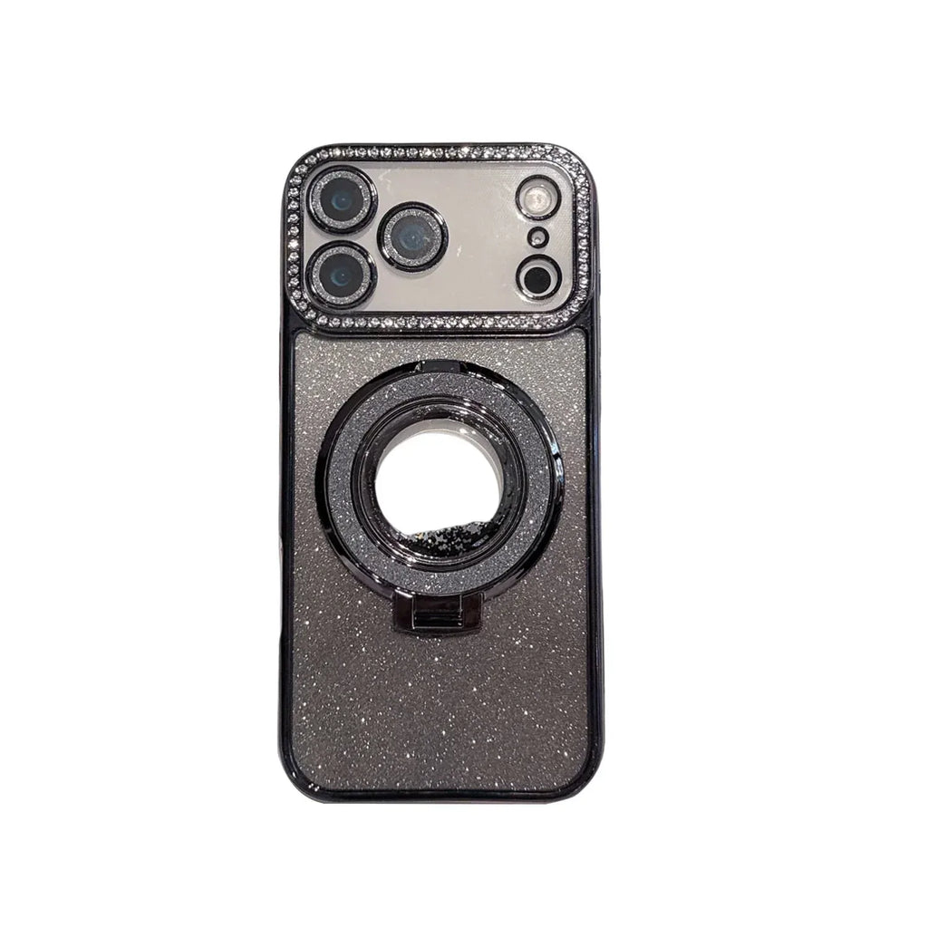 Edge Diamond Magnetic Quicksand Bracket Drop-resistant iPhone Case - Viexta
