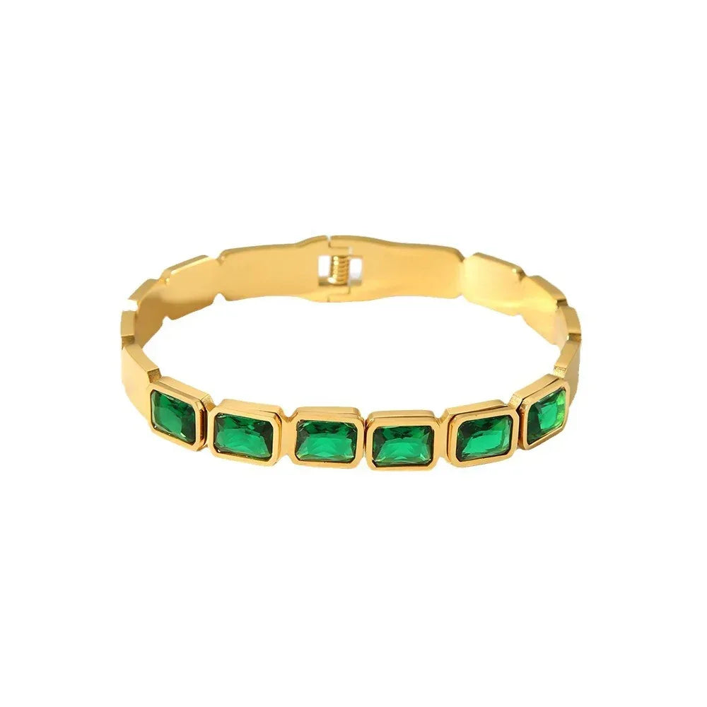 18K Gold Inlaid Zircon Bracelet - Viexta