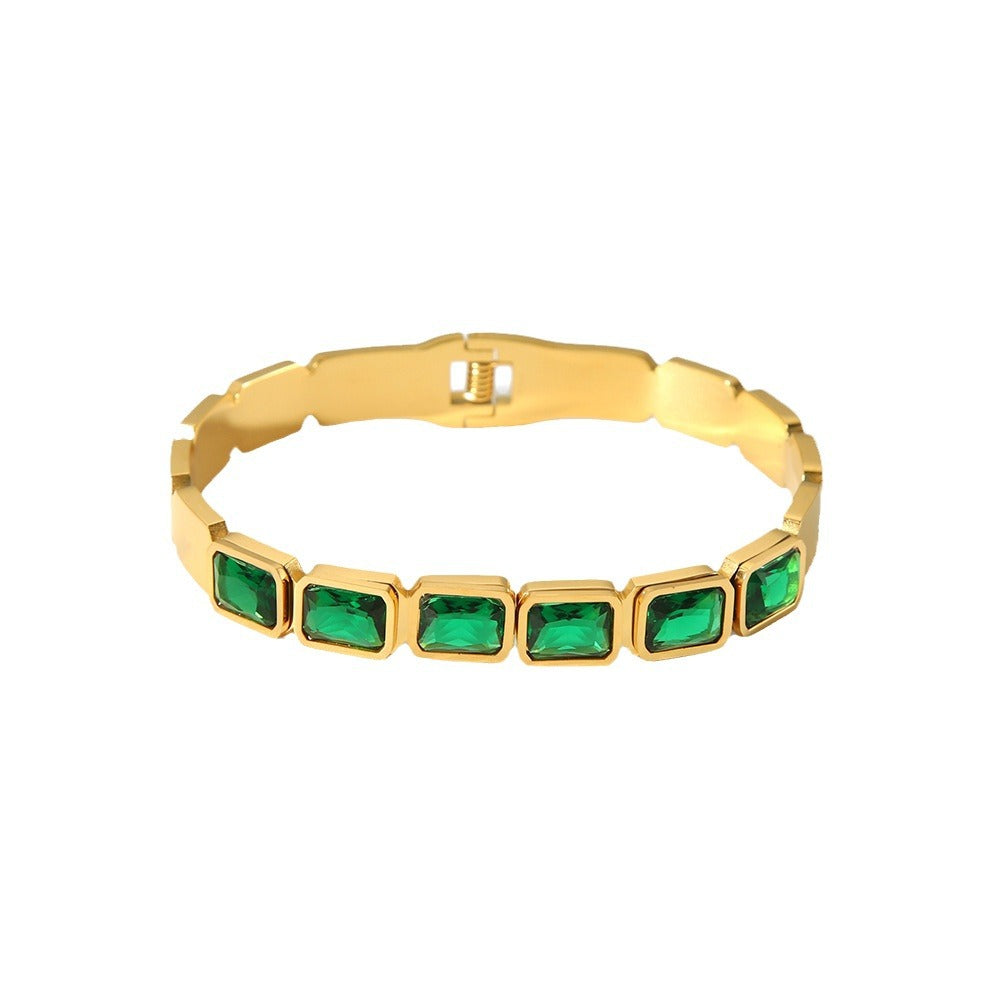 18K Gold Inlaid Zircon Bracelet