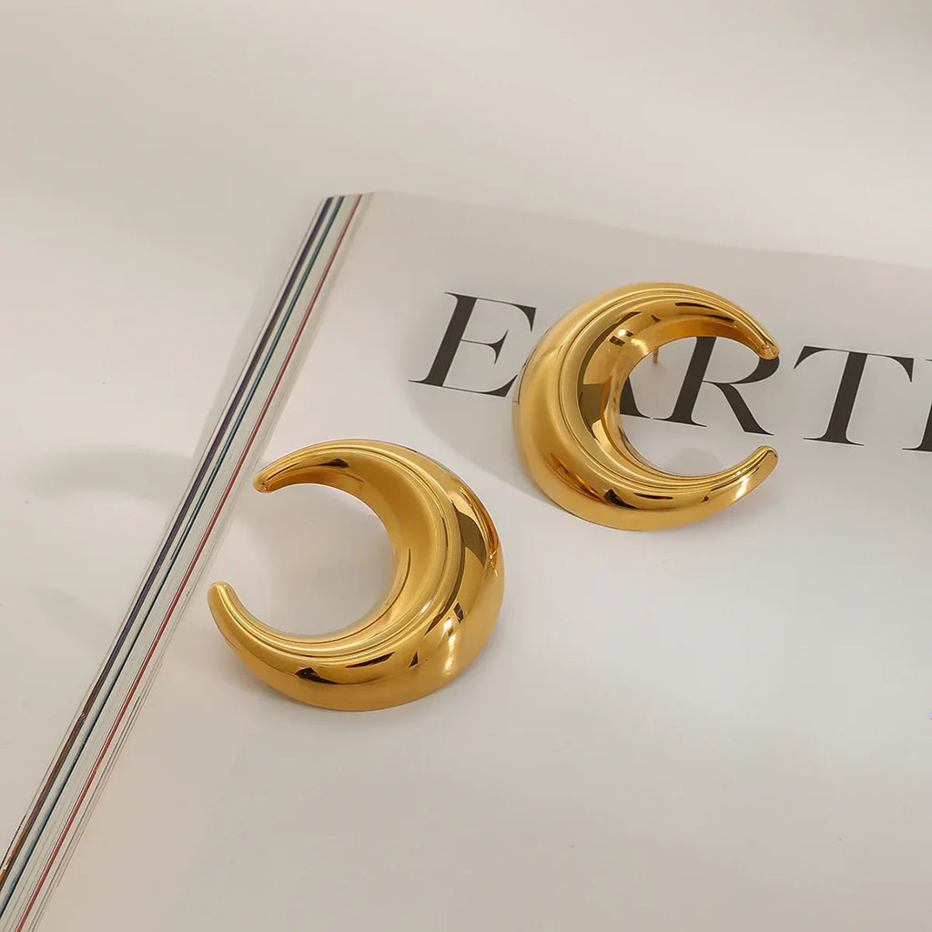 Titanium Steel Moon Studs - Viexta