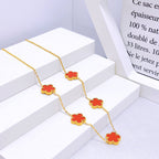 Five-leaf Flower Necklace Set