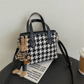 Houndstooth Shoulder Portable Bag - Viexta