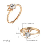 Rose Gold Petal Ring For Women