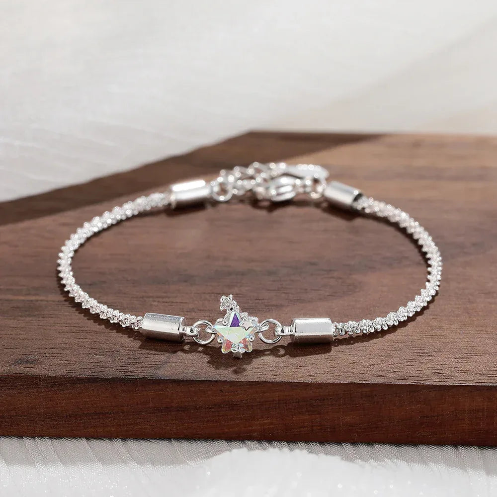 S925 Starry Moonstone Pentagram Bracelet - Viexta