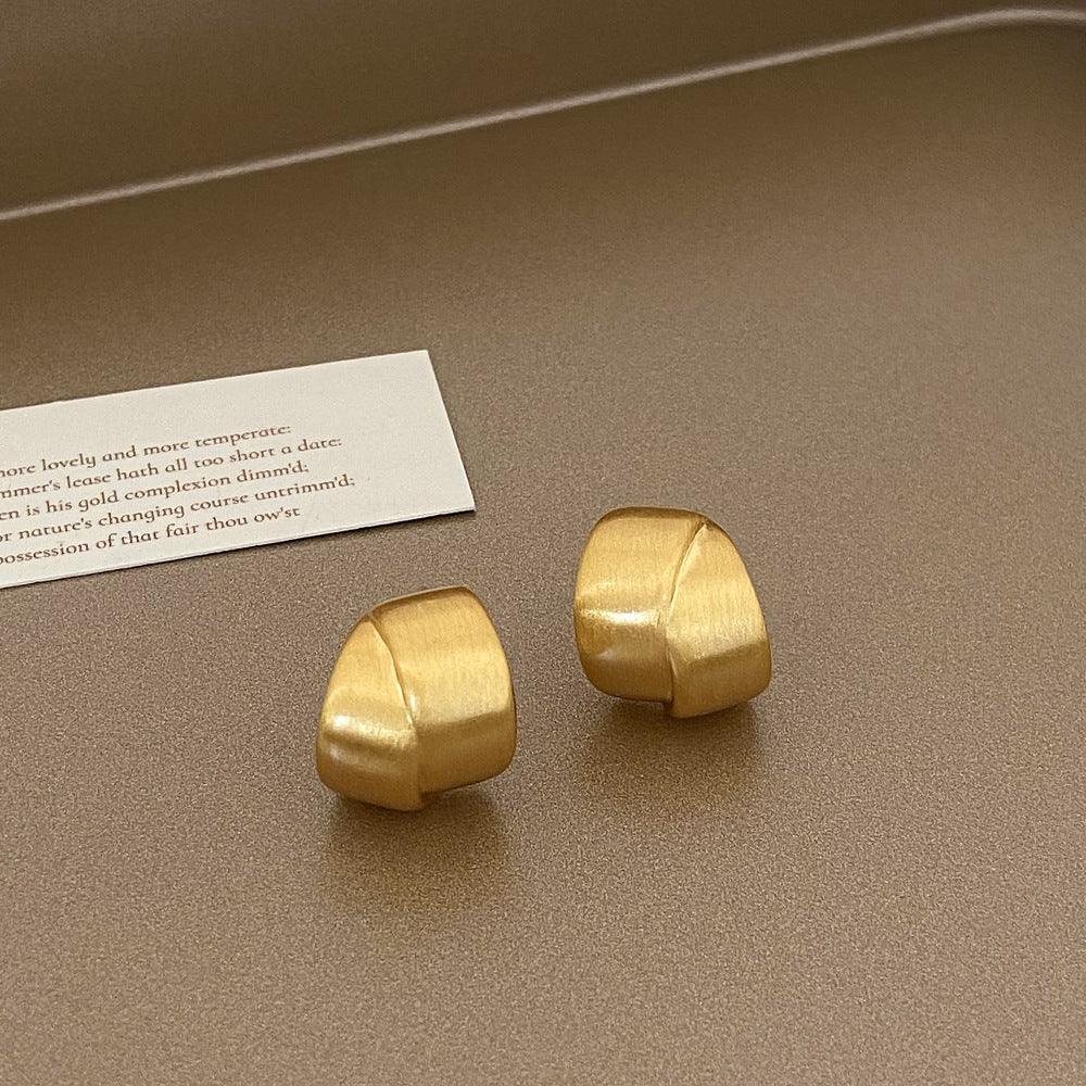 Brushed Metal Stud Earrings - Viexta