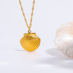 Shell Titanium Steel Album Necklace