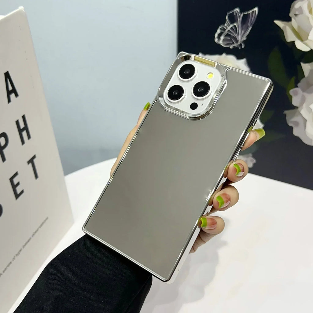 Right-angle Large Hole Electroplating Mirror Drop-resistant iPhone Cover - Viexta