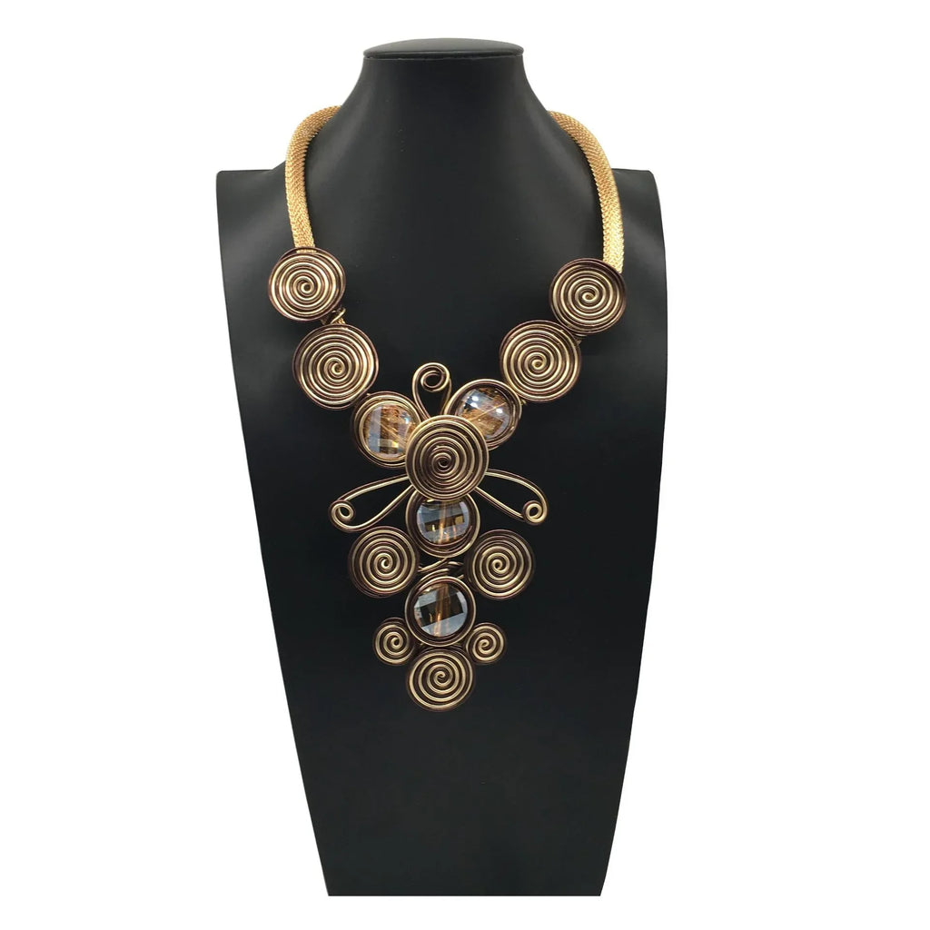 Crystal Aluminum Wire Woven Necklace - Viexta