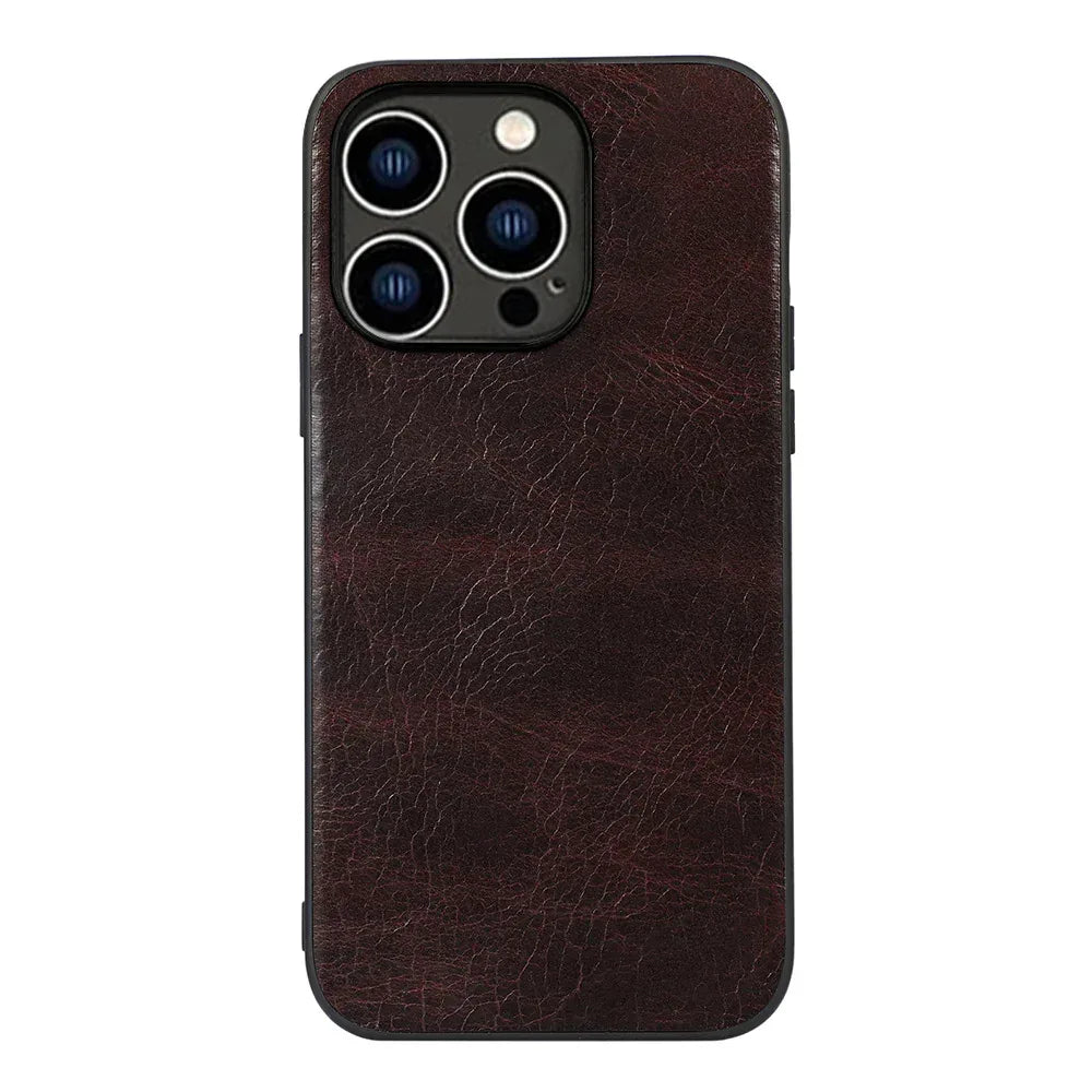 Solid Color Matte Leather iPhone Case - Viexta