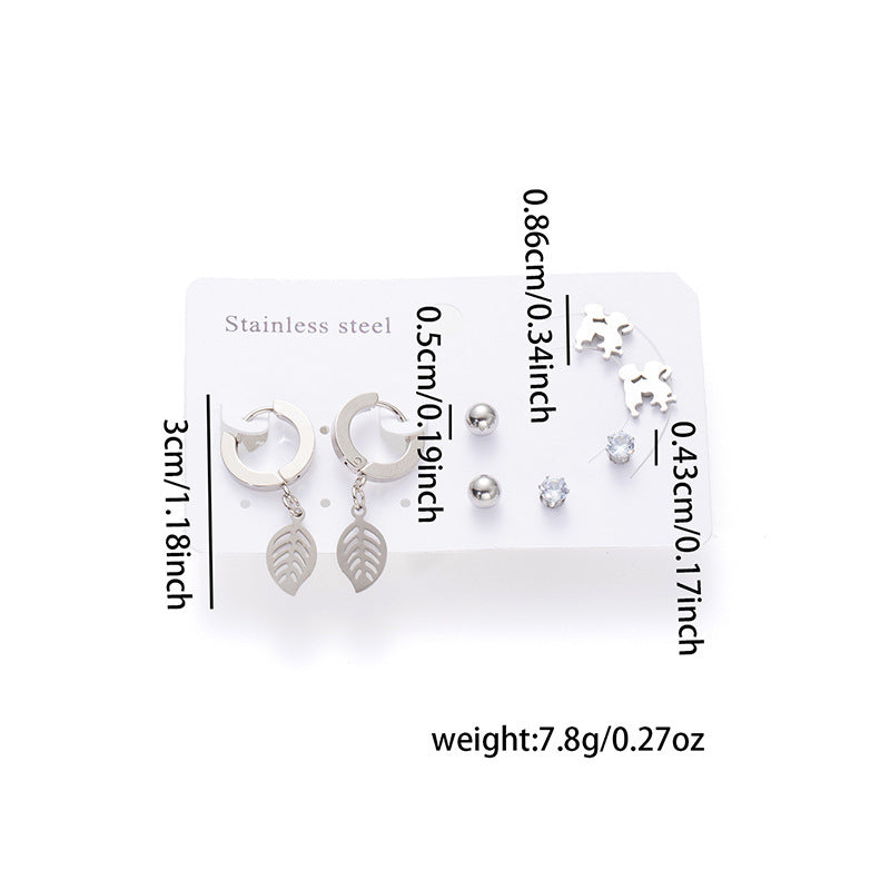 Titanium Steel Earrings Set