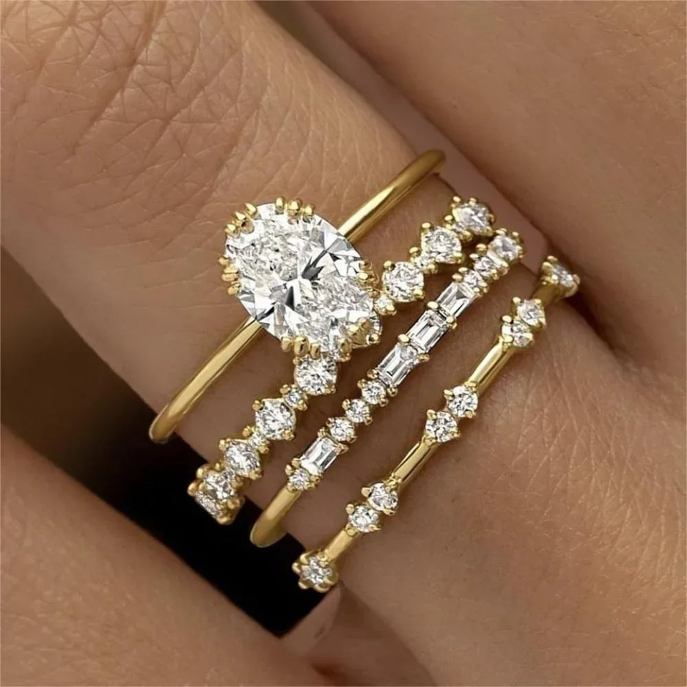 14k Four-piece Ring Set - Viexta