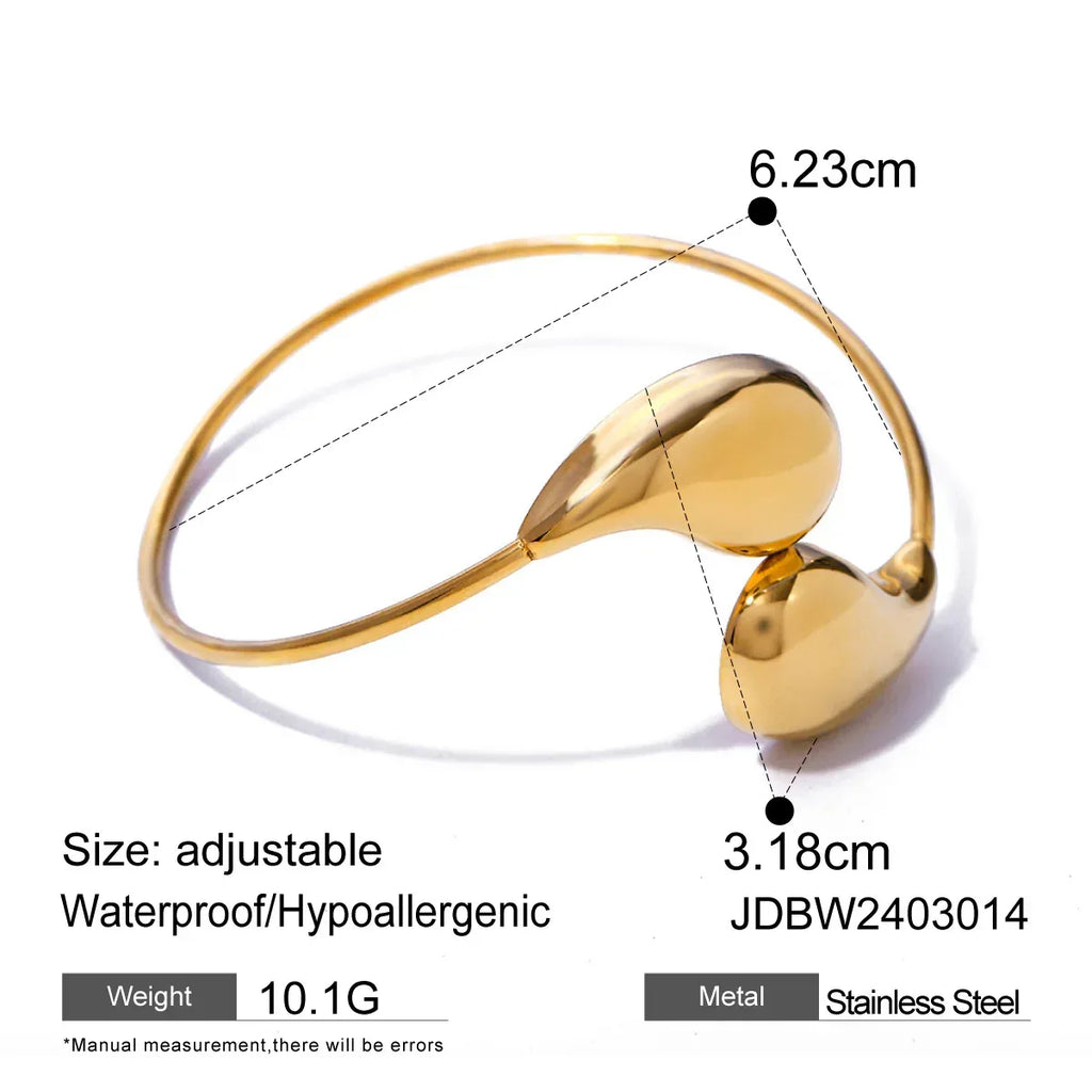 Minar Hip Hop Irregular Water Drop Twist Cuff Bracelet - Viexta