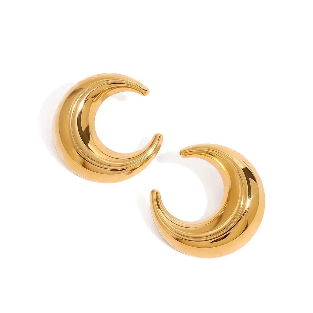 Titanium Steel Moon Studs - Viexta