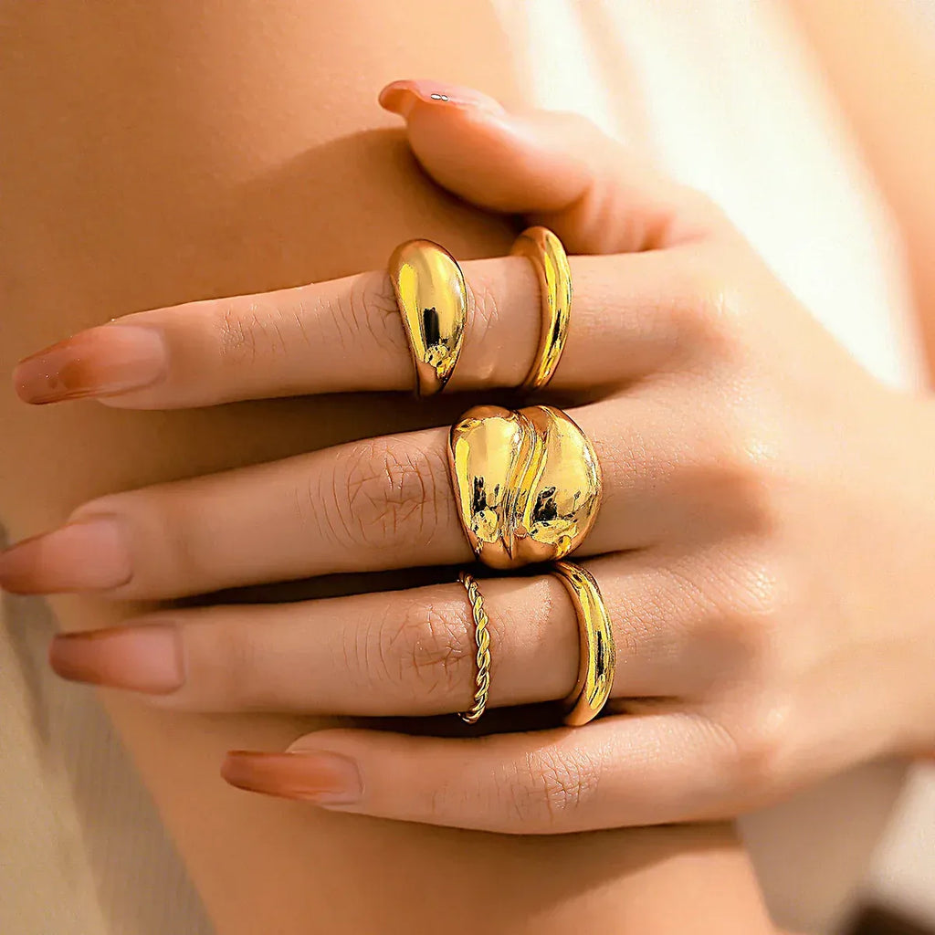 Trendy Glossy Water Drop Ring - Viexta