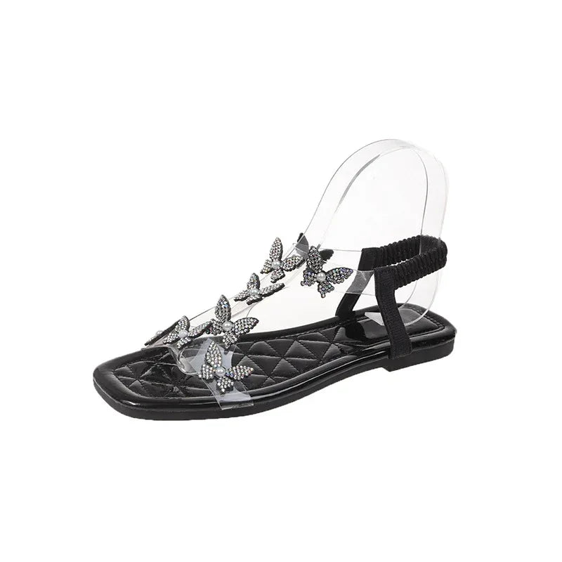 Roman Fairy Style With Skirt Soft Bottom Seaside Beach Shoes - Viexta