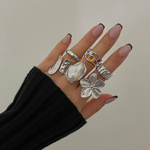 Baroque Pearl Ring Set - Viexta