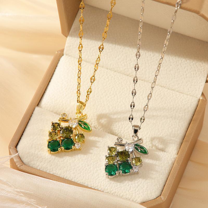 Emerald Grape Necklace For Women - Viexta