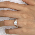 Three-piece Rhinestone Engagement Ring - Viexta