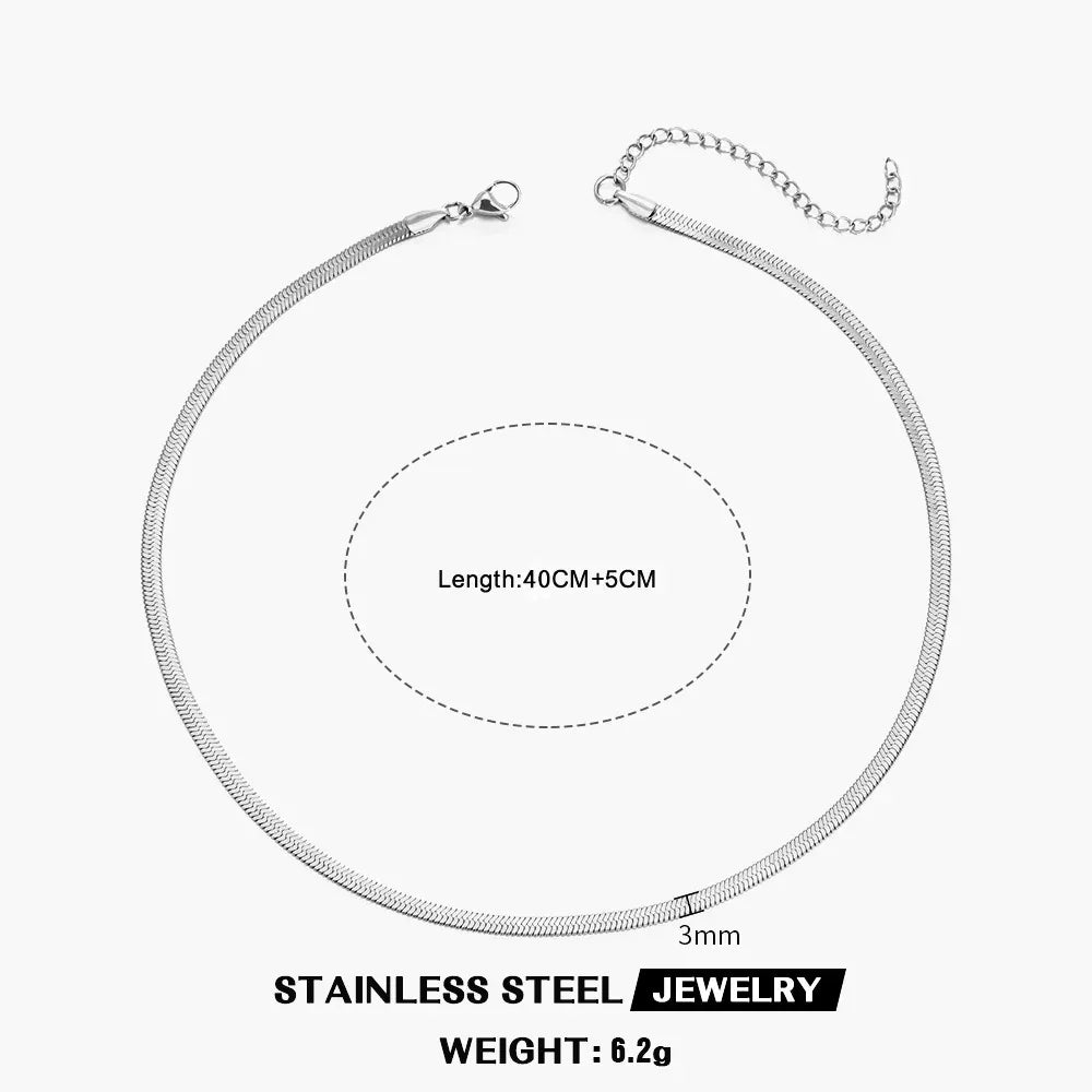 Stainless Steel Snake Collarbone Neckpiece - Viexta