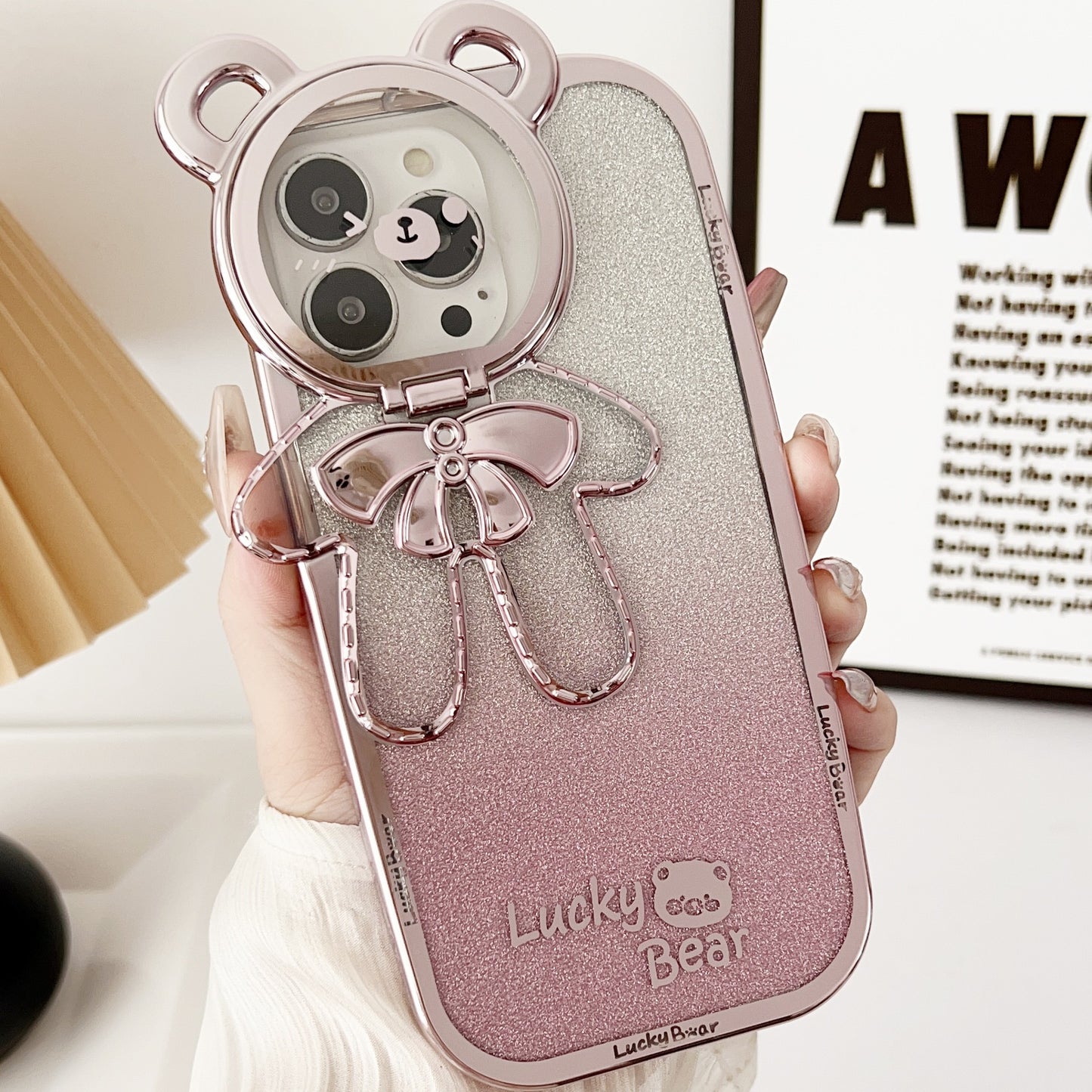 Glitter Lucky Bear iPhone Case