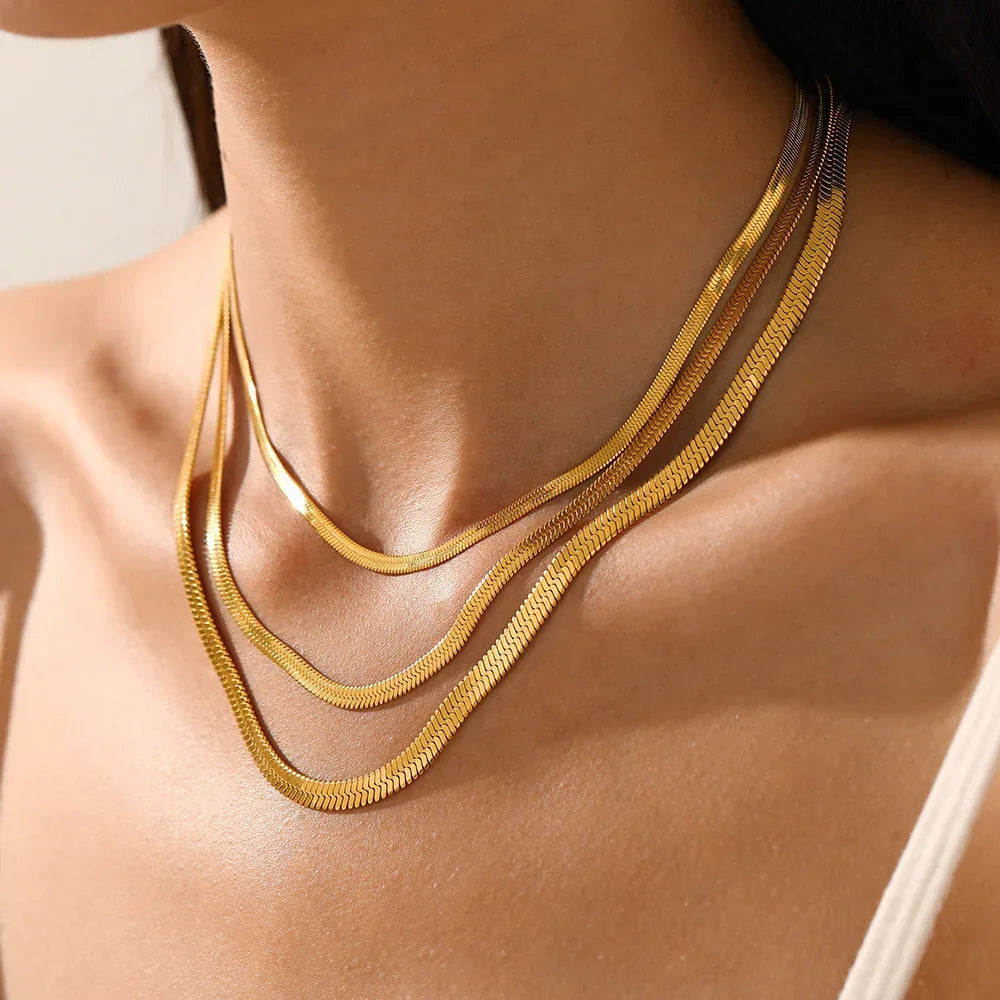 Stainless Steel Snake Collarbone Neckpiece - Viexta