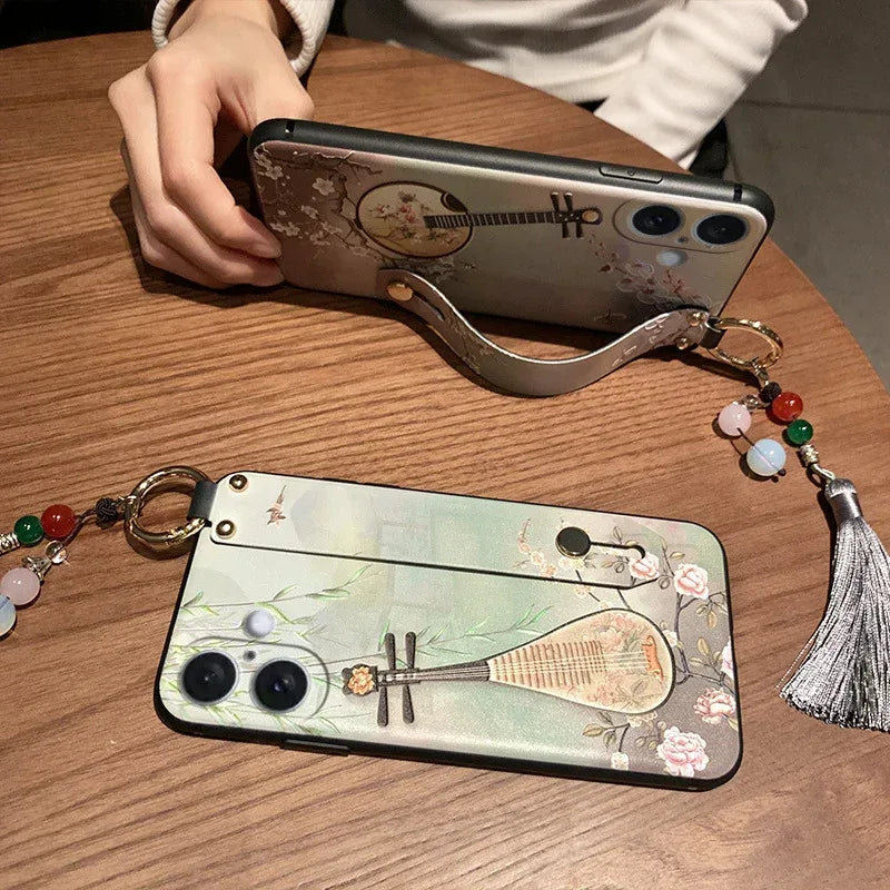 creative-retro-pipa-flower-bird-print-iphone-case - Viexta