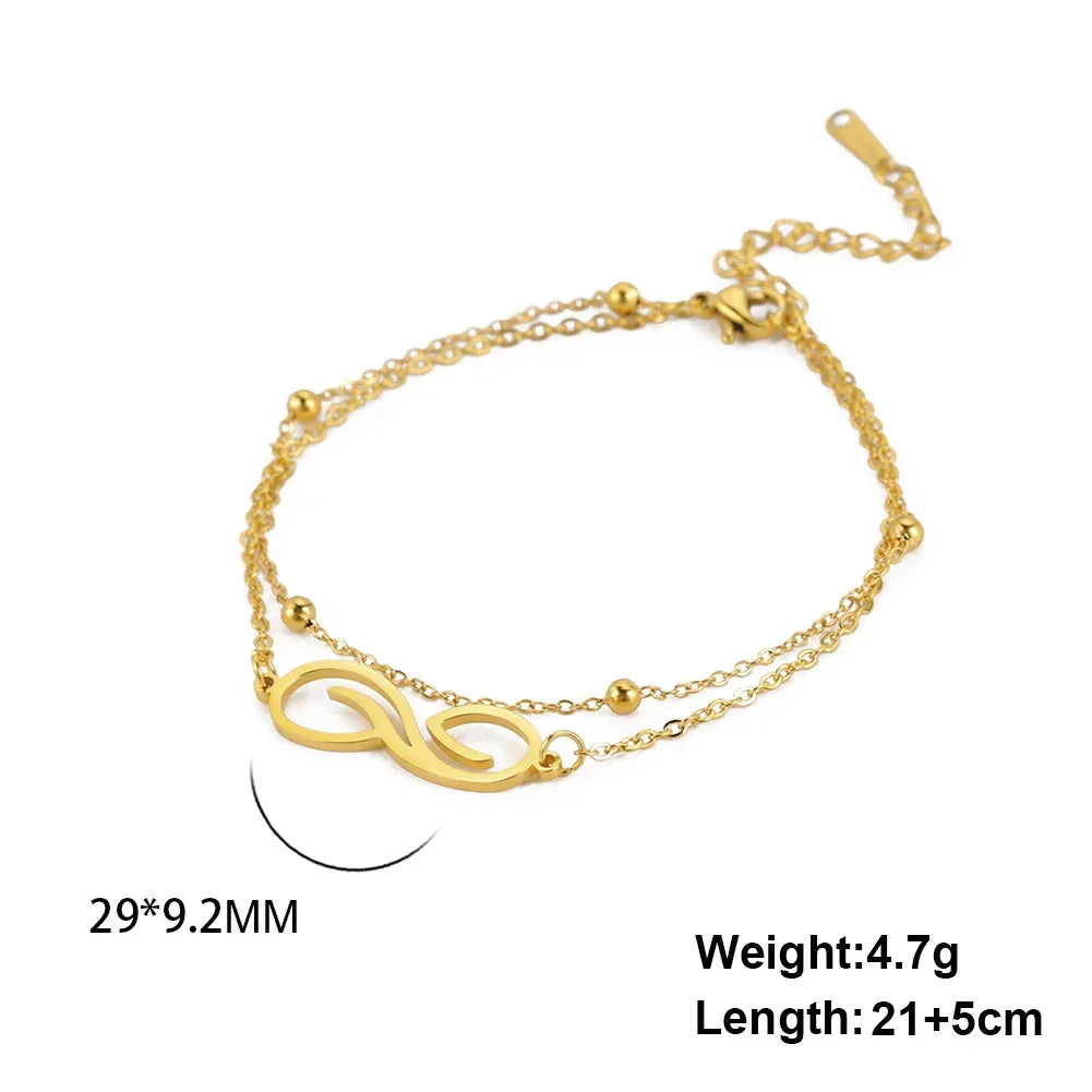 bohemian-infinite-stainless-steel-double-layer-anklet - Viexta