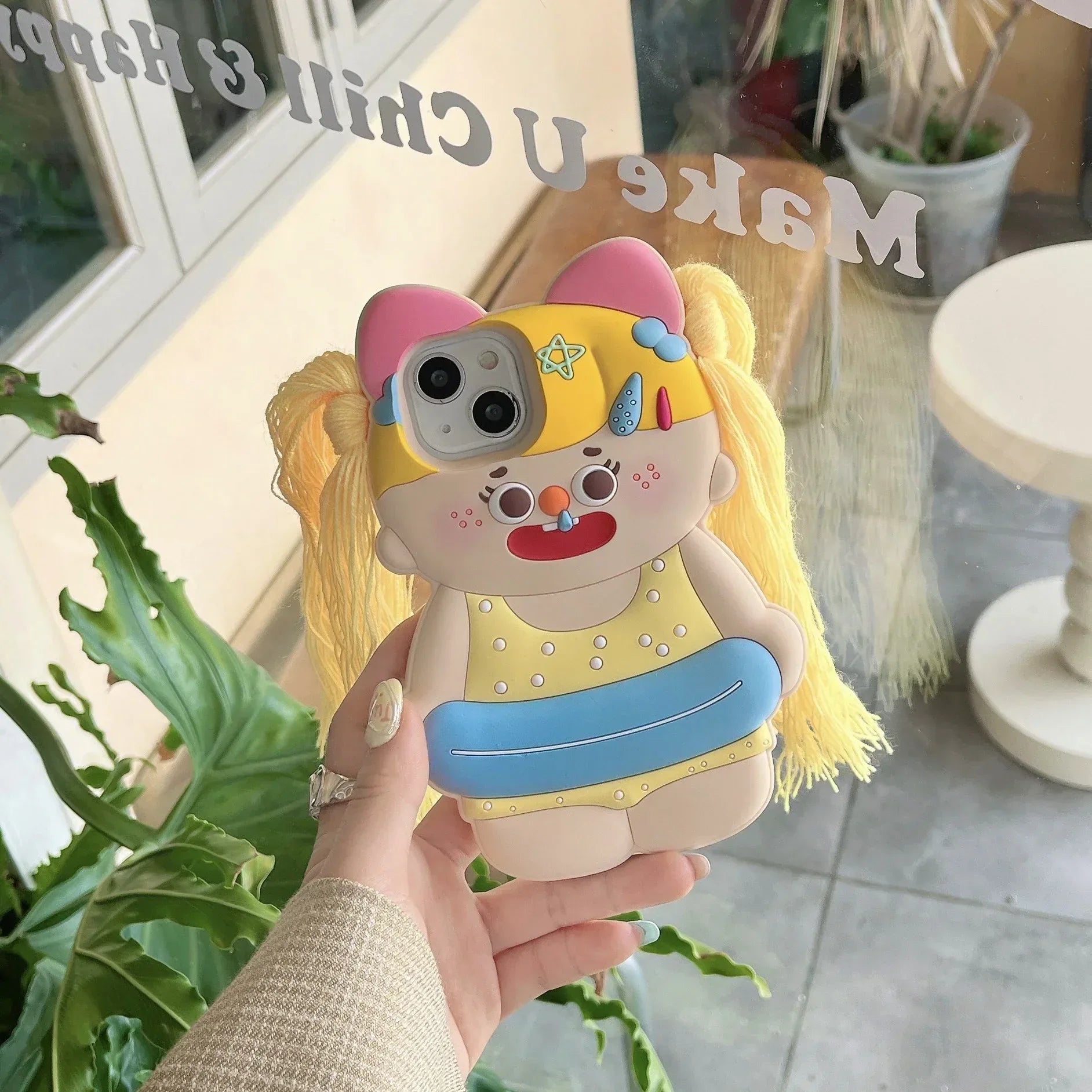Cartoon Yellow Braid iPhone Case - Viexta
