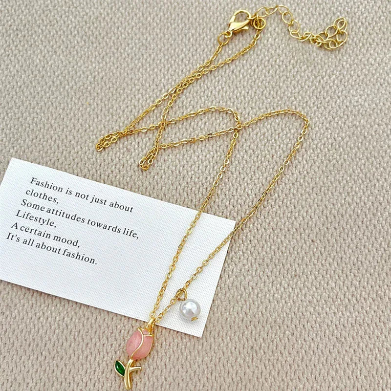 Tulip Pearl Necklace - Viexta
