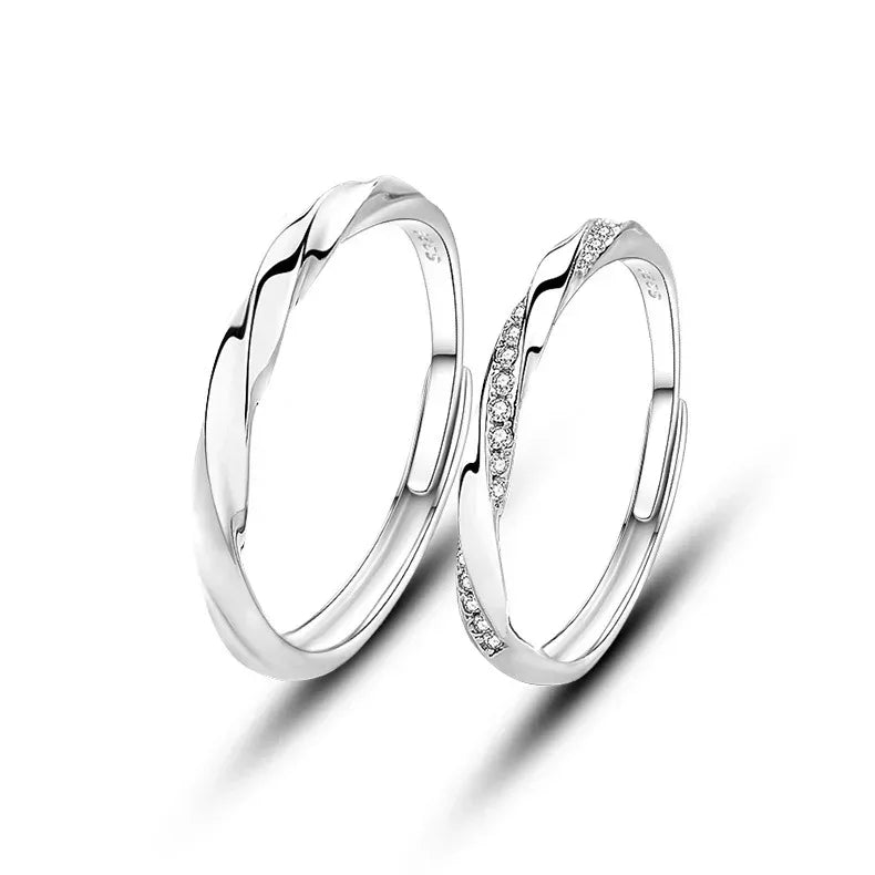 Mobius S925 Sterling Silver Couple Ring - Viexta