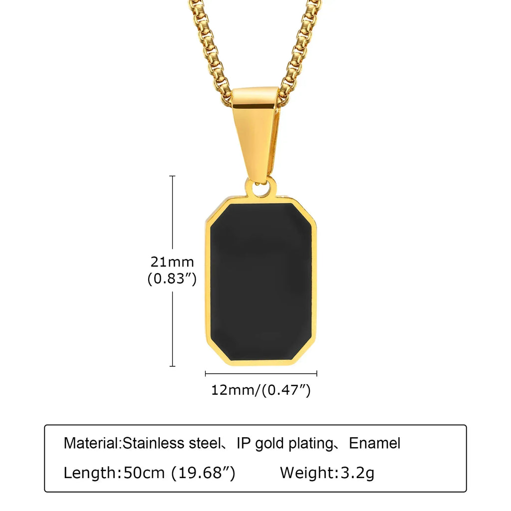 Titanium Steel Epoxy Pendant Necklace - Viexta
