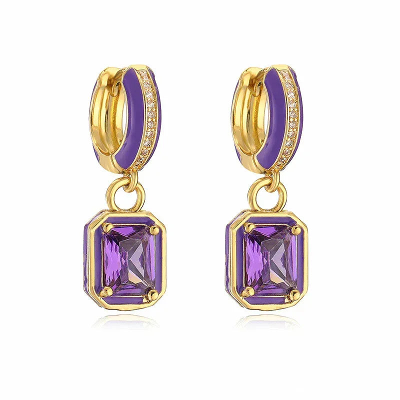 Colorful Drop Cube Sugar Earrings - Viexta