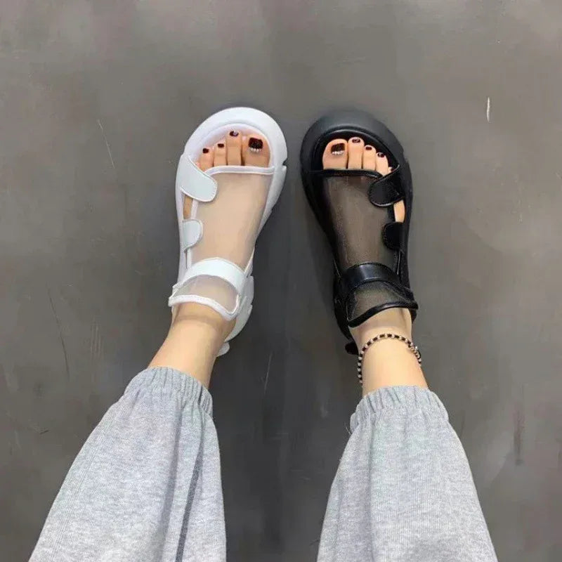 Muffin Thick Bottom Mesh Sandals - Viexta