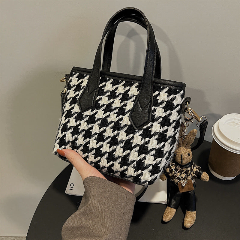 Houndstooth Shoulder Portable Bag