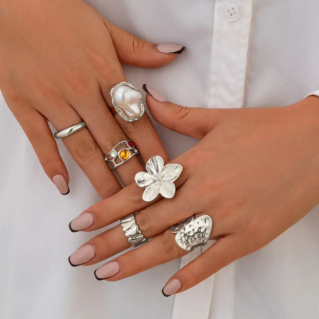 Baroque Pearl Ring Set - Viexta