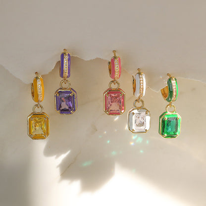 Colorful Drop Cube Sugar Earrings