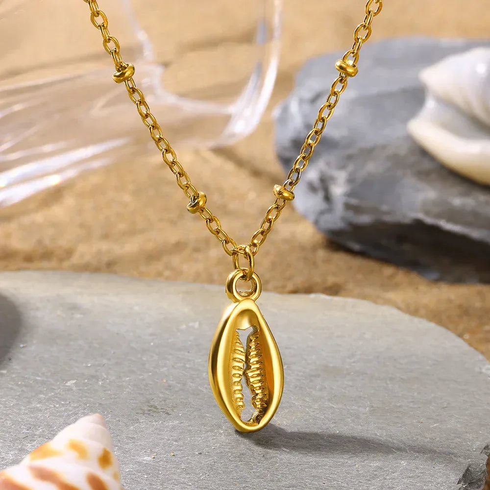 Starfish Beach Stainless Steel Shell Necklace - Viexta