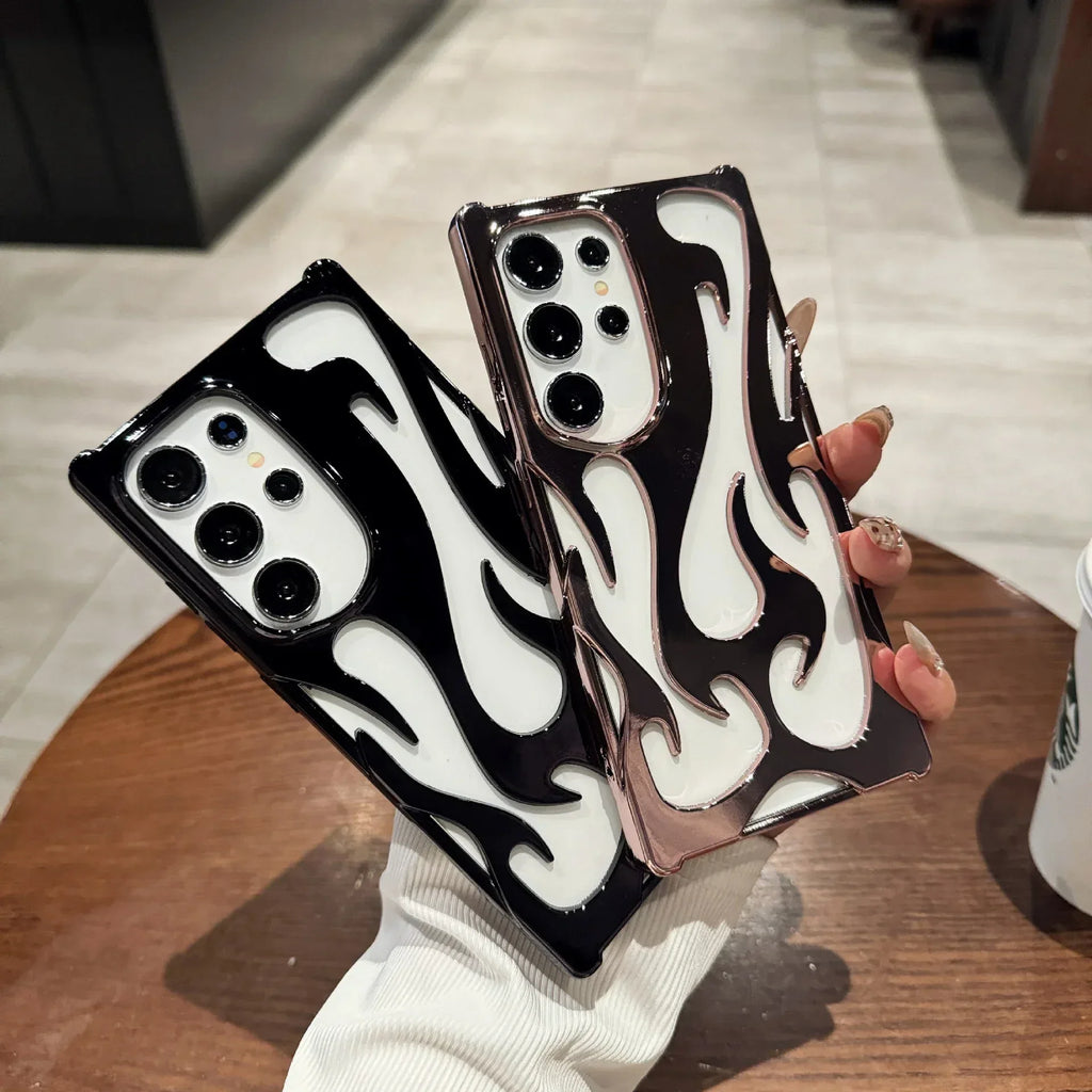 Hollow Flame Pattern Samsung Heat Dissipation Protective Cover - Viexta