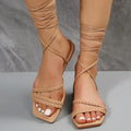 Woven Blype Strap Sandals - Viexta